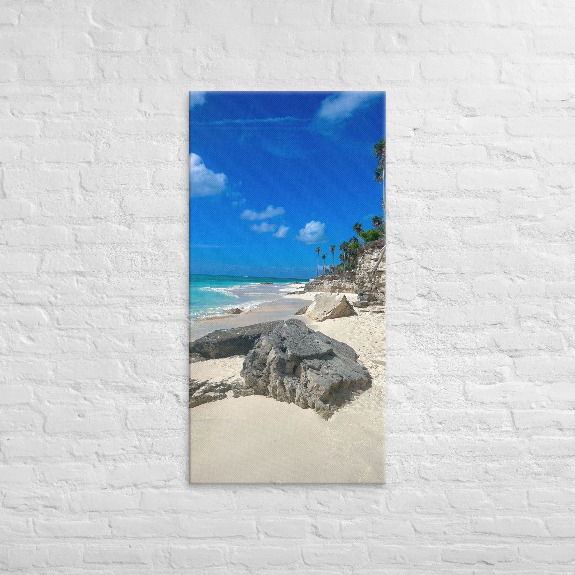Rock On The Beach Canvas